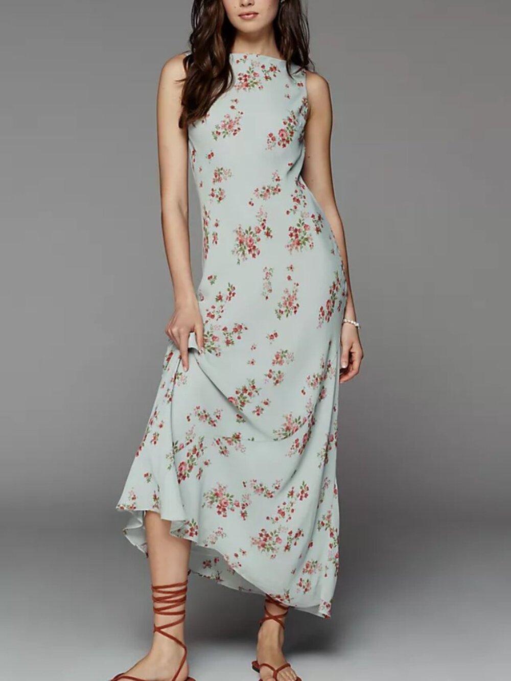 NWT Reformation Prescott Dress in Dama Green Floral Sleeveless Maxi Size XS